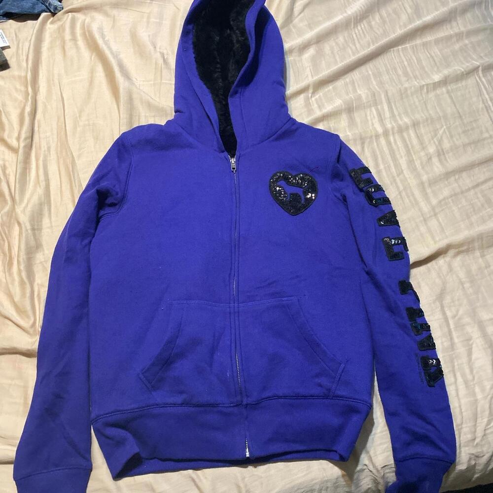 Purple Love Pink Fur Hoodie